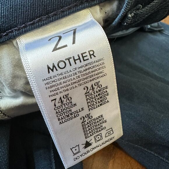 MOTHER Looker Ankle Fray Jeans Blue Untouched Skinny High Waisted - Picture 11 of 15